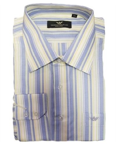 Armani Blue Multi Color Stripe Button Down Shirt Final Sale