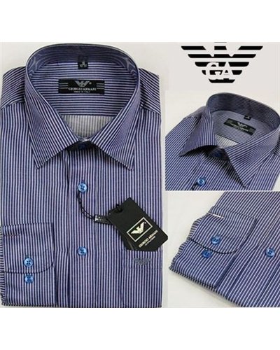 Armani Men's Navy Stripe  Button Down Shirt