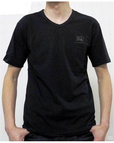 Burberry Men's V Neck T- Shirt Black