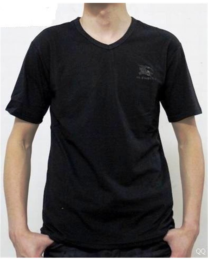 Burberry Men's V Neck T- Shirt Black
