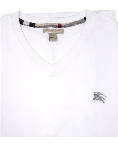 Burberry Brit Men's Lindon Cotton V-Neck Tee in White