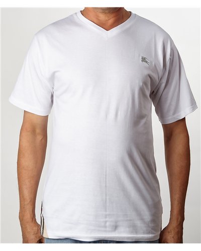 Burberry Brit Men's Lindon Cotton V-Neck Tee in White