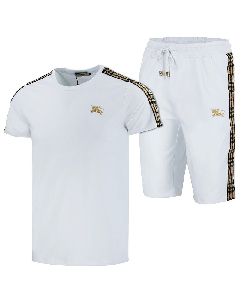 Burberry Men's Crew Neck  Jersey & Short Set Check Graphic