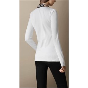 Burberry Women's  Long Sleeve Check Collar Polo Shirt