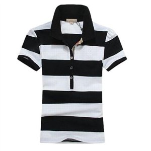 Burberry Women's Striped Cotton Modal Polo Shirt Closeout