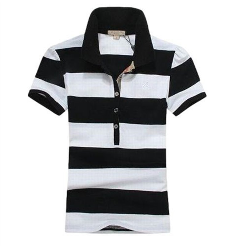 Burberry Women's Striped Cotton Modal Polo Shirt Closeout