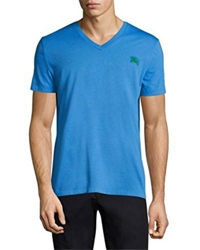 Burberry Brit Men's Lindon Cotton V-Neck Tee in Chalk Blue