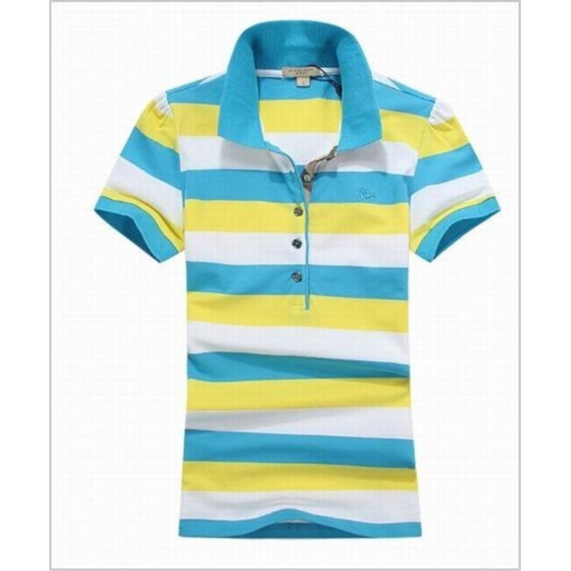 Burberry Women's Striped Cotton Modal Polo Shirt