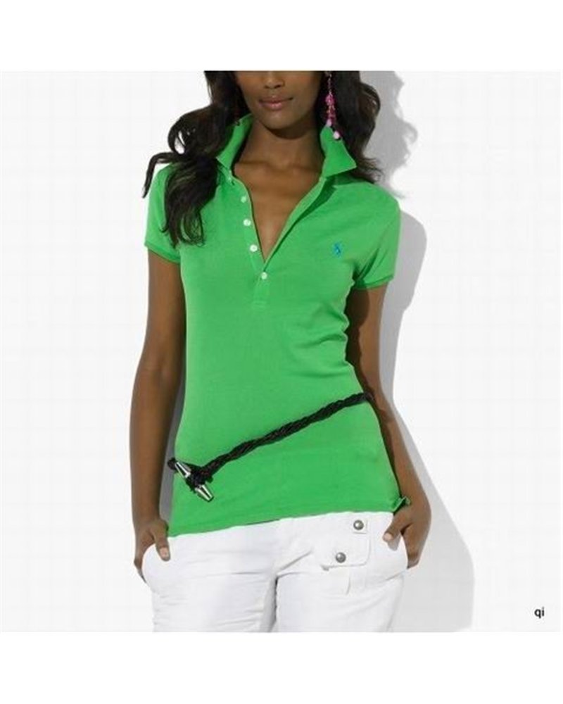 Ralph Lauren Skinny FIit Stretch Mesh Polo Shirt Green