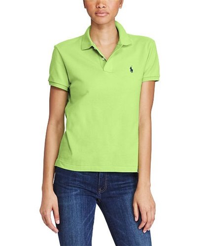 Ralph Lauren Women's Skinny Fit Cotton Mesh Polo Shirt  Green