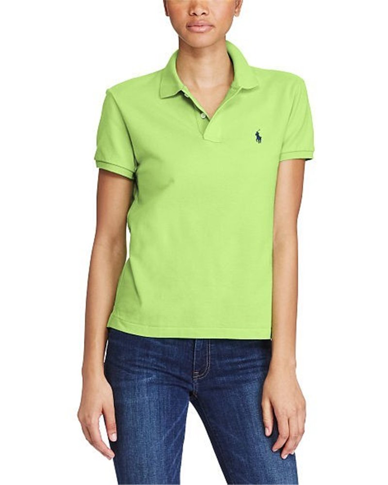 Ralph Lauren Women's Skinny Fit Cotton Mesh Polo Shirt  Green