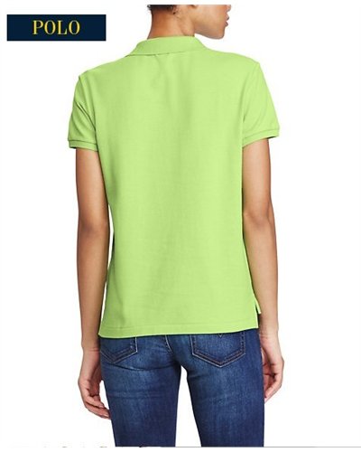 Ralph Lauren Women's Skinny Fit Cotton Mesh Polo Shirt  Green