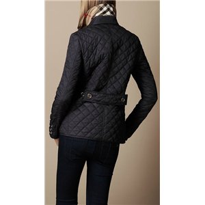 Burberry Women's  Quilted Button Trench Jacket Black