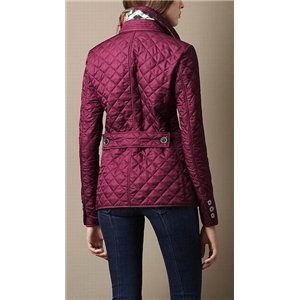 Burberry Quilted Button Trench Jacket Burgundy