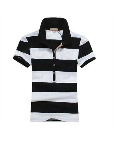 Burberry Women's Striped Cotton Modal Polo Shirt Closeout
