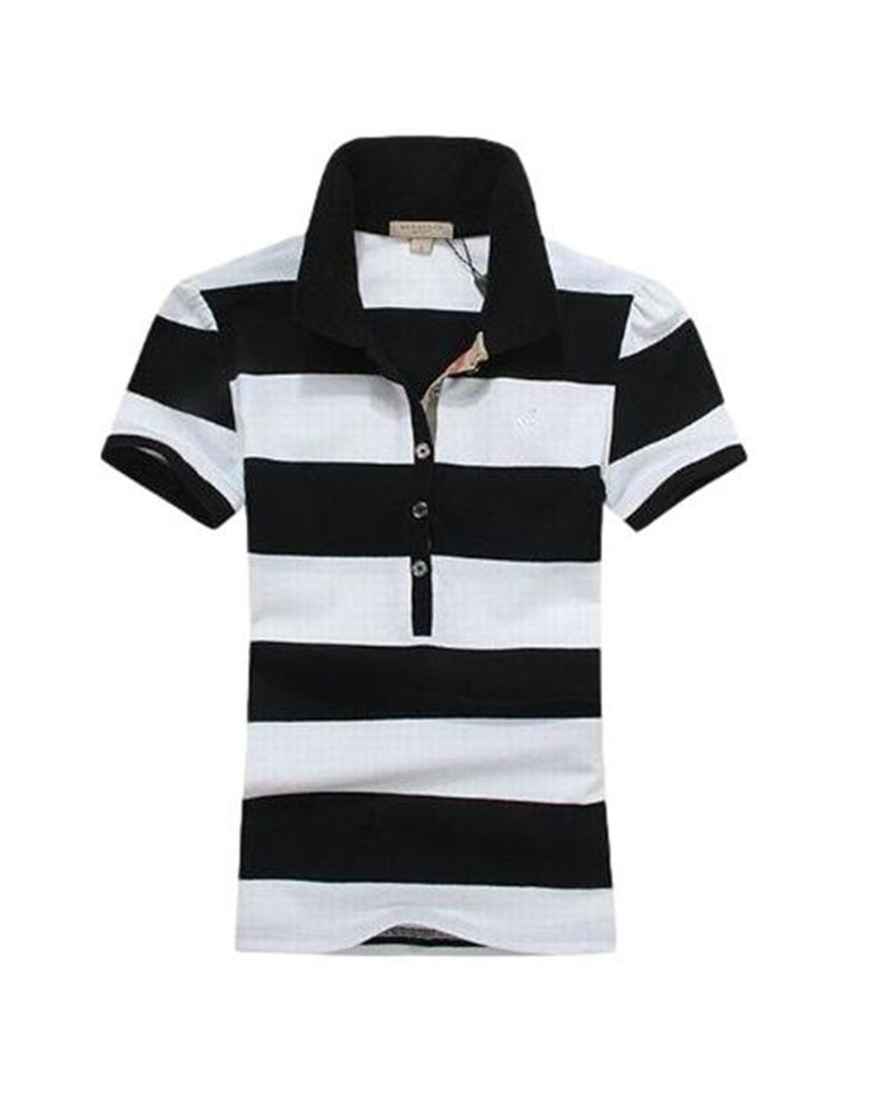 Burberry Women's Striped Cotton Modal Polo Shirt Closeout