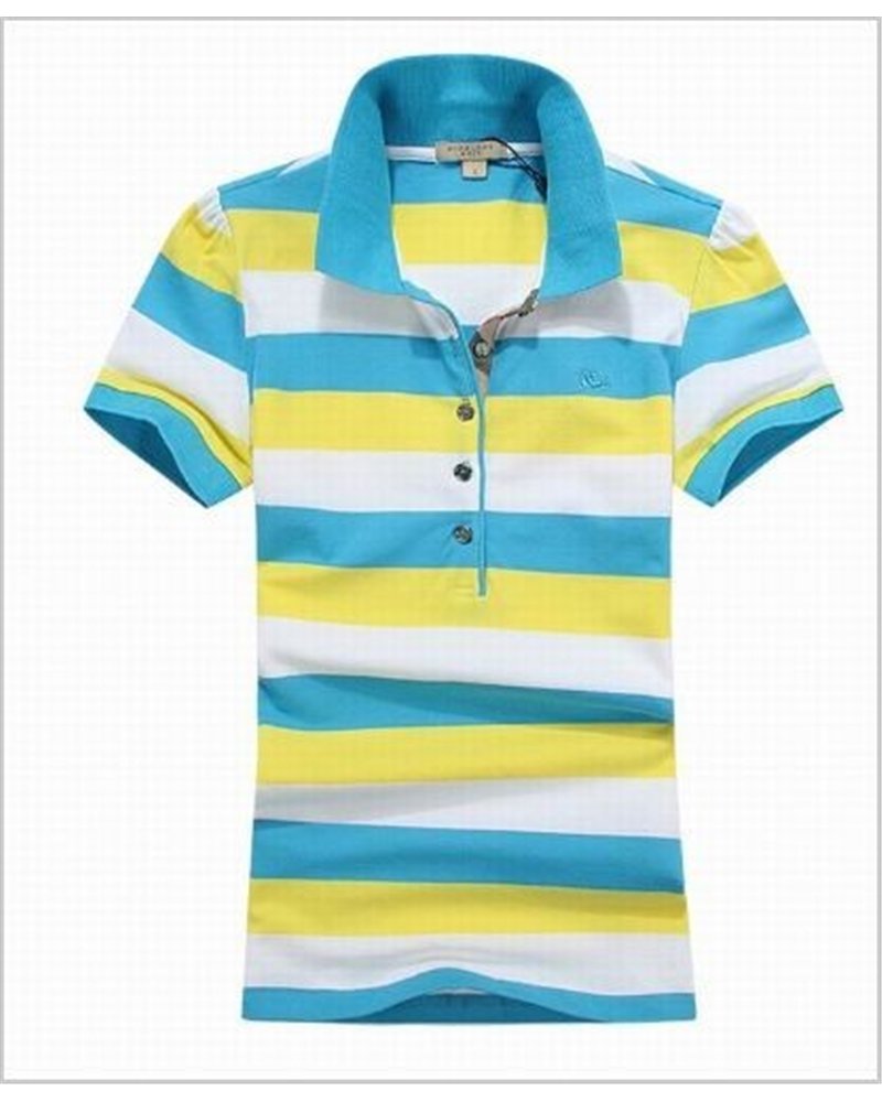 Burberry Women's Striped Cotton Modal Polo Shirt