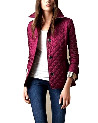 Burberry Quilted Button Trench Jacket Burgundy