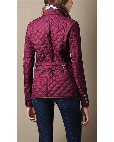 Burberry Quilted Button Trench Jacket Burgundy