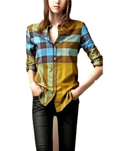 Burberry Women's Brit Multi Color Check  Shirt