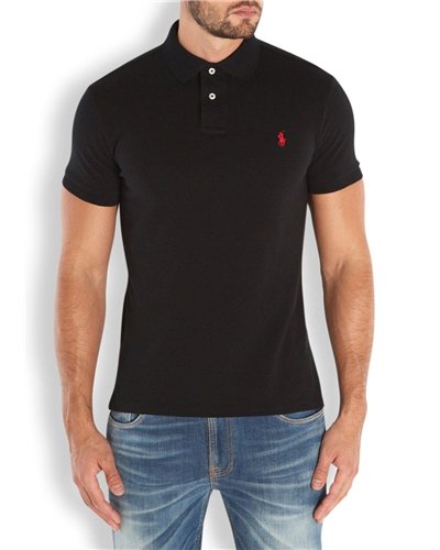 Polo Ralph Lauren  Men's Classic-Fit  Polo Shirt Black Red Pony
