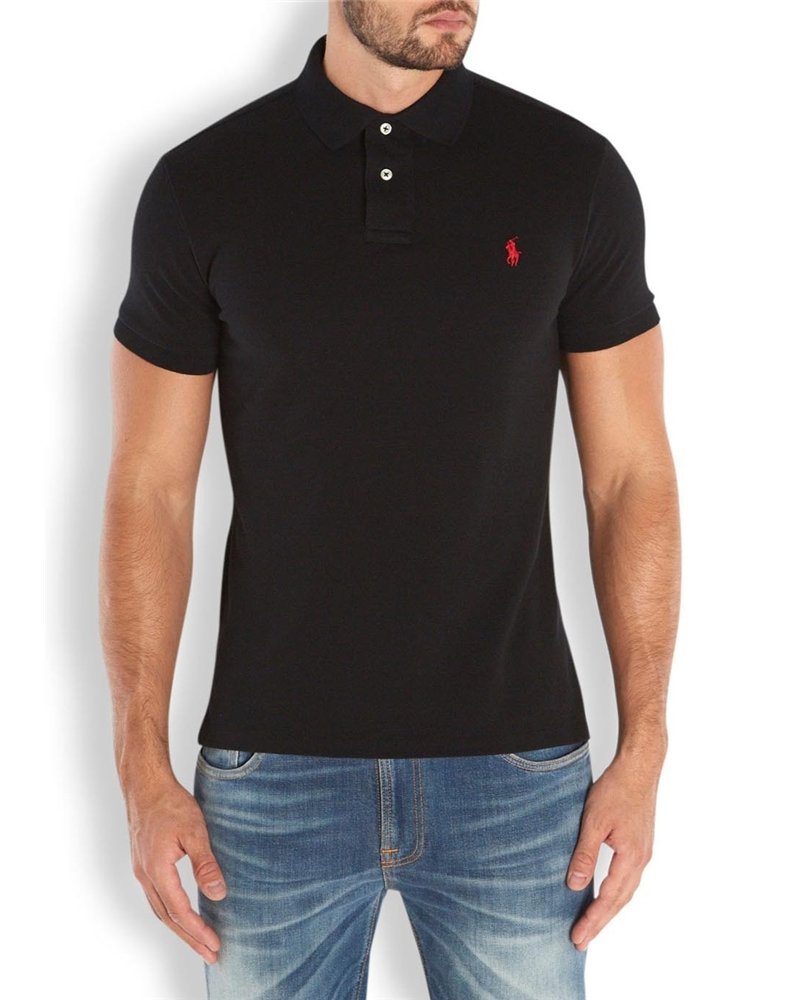 Polo Ralph Lauren  Men's Classic-Fit  Polo Shirt Black Red Pony