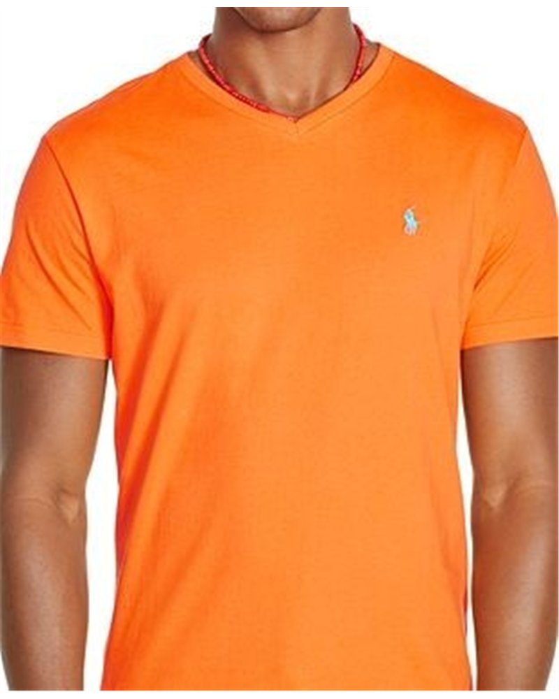 Ralph Lauren Men's  V Neck T Shirt  Orange
