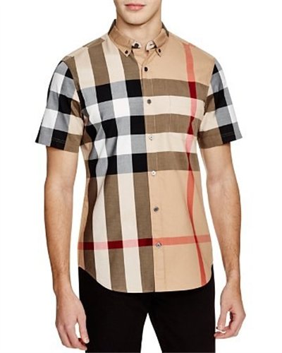 Burberry Fred Short Sleeve Slim Fit Button Down Shirt