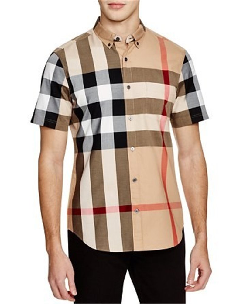 Burberry Fred Short Sleeve Slim Fit Button Down Shirt