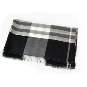 Burberry Black Checked silk-blend Gauze Scarf