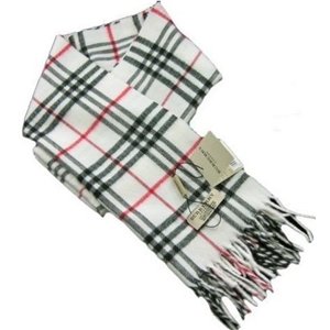 Burberry Exploded Giant Check Cashmere Scarf-White