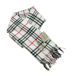 Burberry Exploded Giant Check Cashmere Scarf-White
