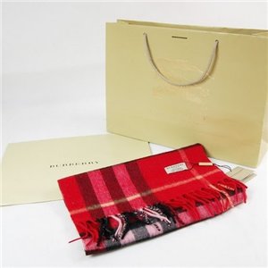 Burberry Exploded Giant Check Cashmere Scarf-Red
