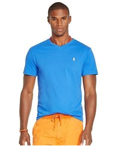 Ralph Lauren Men's  V Neck T Shirt  Iris Blue