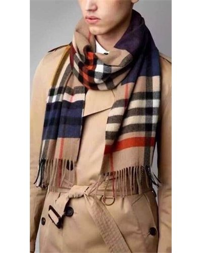 Burberry Multi Color Giant Check Cashmere Scarf