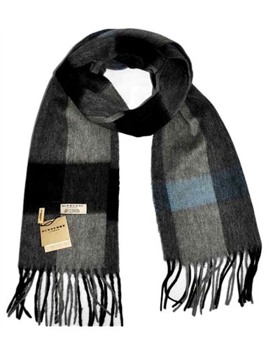 Burberry Exploded Check  Gray Cashmere Scarf