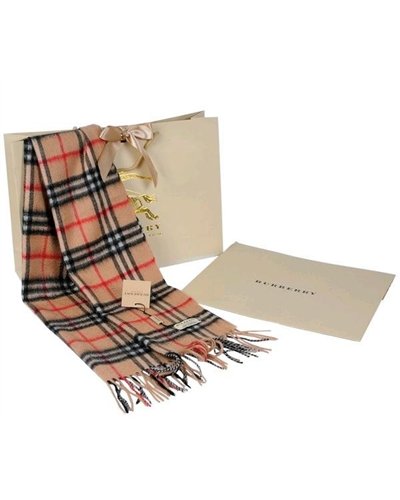 Burberry Exploded Giant Check Cashmere Scarf-Carmel