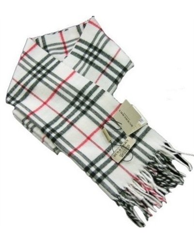 Burberry Exploded Giant Check Cashmere Scarf-White