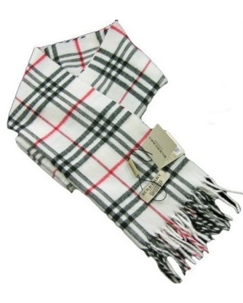 Burberry Exploded Giant Check Cashmere Scarf-White