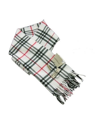 Burberry Exploded Giant Check Cashmere Scarf-White