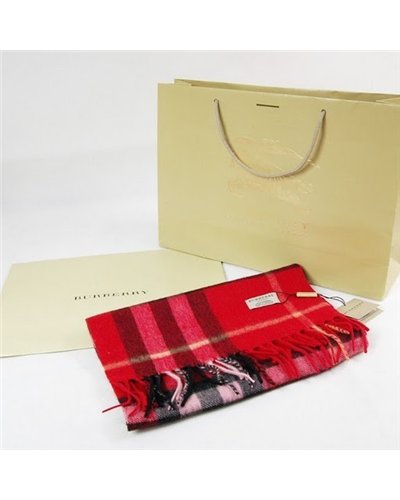 Burberry Exploded Giant Check Cashmere Scarf-Red