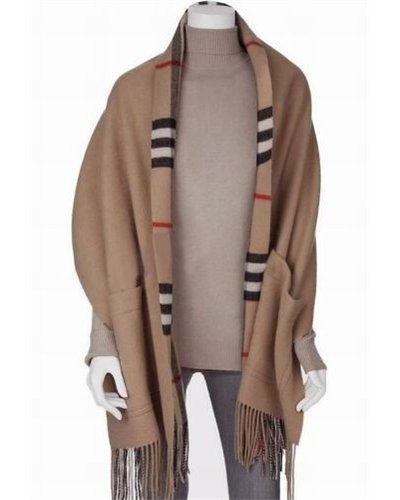 Burberry Checks With Patch Pockets  Wool & Cashmere Cape