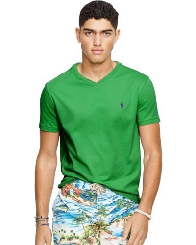 Ralph Lauren Men's  V Neck T Shirt  Kelly Green
