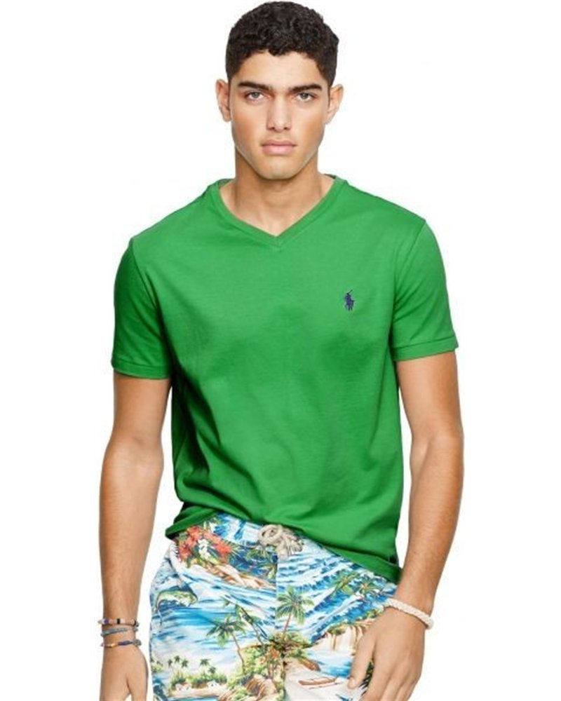 Ralph Lauren Men's  V Neck T Shirt  Kelly Green