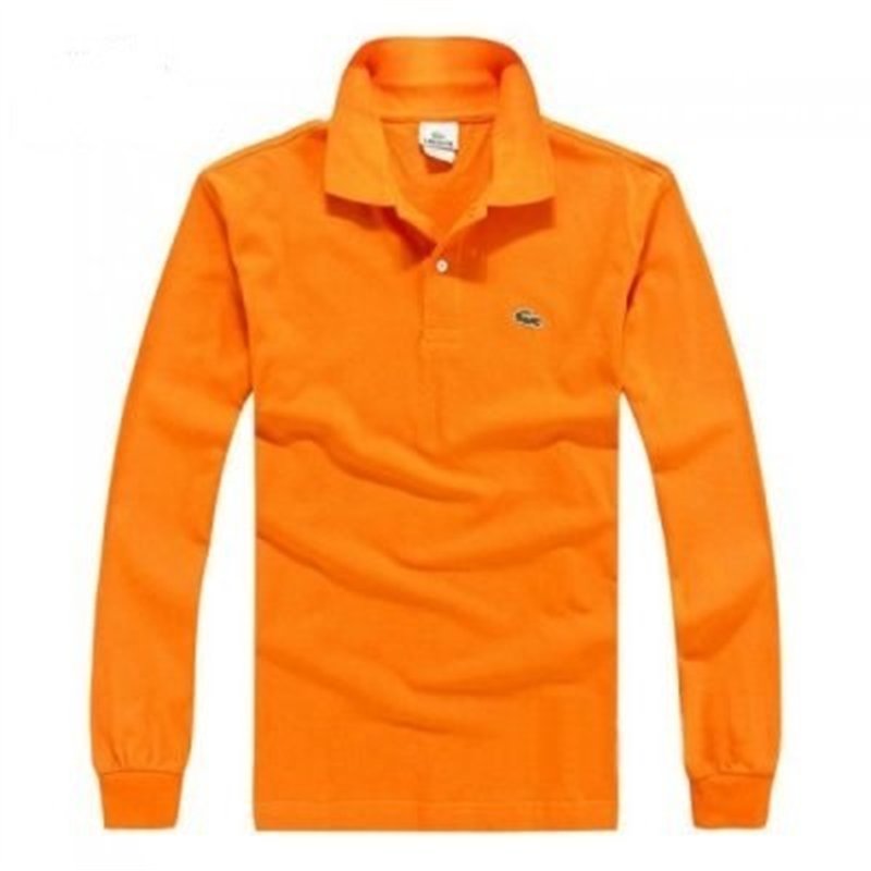 Lacoste Long Sleeve Pique Polo Shirt Orange