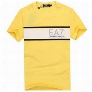 Armani Men's  EA 7 Crew Neck  Tee Shirt In Yellow