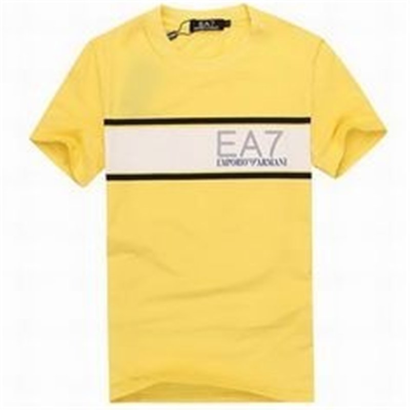 Armani Men's  EA 7 Crew Neck  Tee Shirt In Yellow