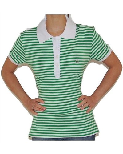 Lacoste  Women's Stripe Short Sleeve Polo Shirt