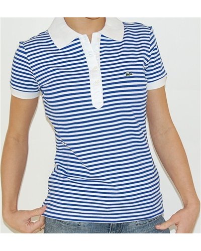 Lacoste  Women's Stripe Short Sleeve Polo Shirt