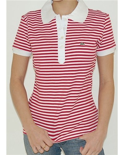 Lacoste  Women's Stripe Short Sleeve Polo Shirt